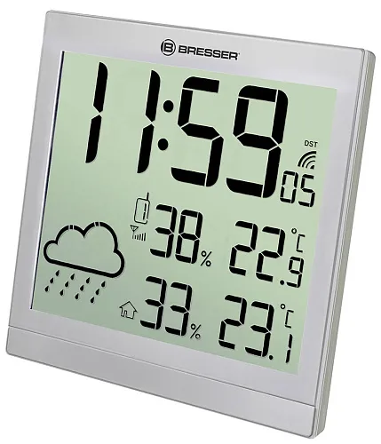 fotoğraf Bresser TemeoTrend JC LCD RC Weather Station (Wall clock), silver