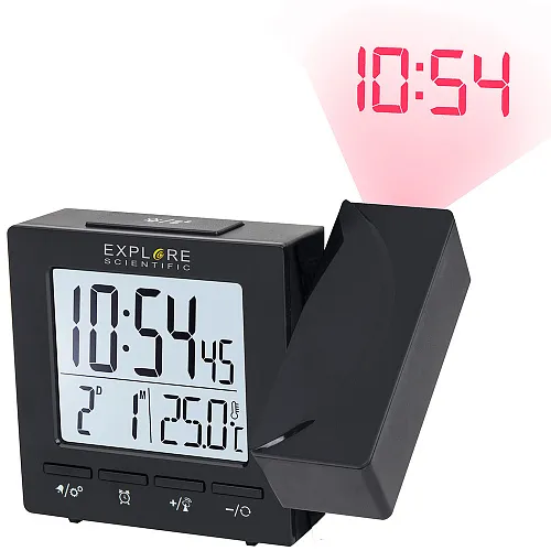 foto Explore Scientific RC Digital Projection Clock with Indoor Temperature, black