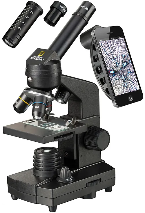 fotoğraf Bresser National Geographic 40x–1280x Microscope with Smartphone Holder