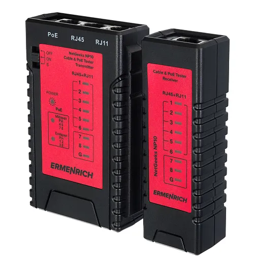resim Ermenrich NetGeeks NP10 Kablo ve PoE Test Cihazı,  1