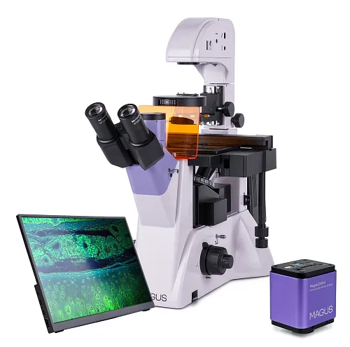 resim MAGUS Lum VD500 LCD Floresan İnverted Dijital Mikroskop