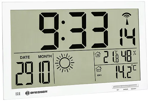görüntü Bresser MyTime Jumbo LCD Wall Clock, white