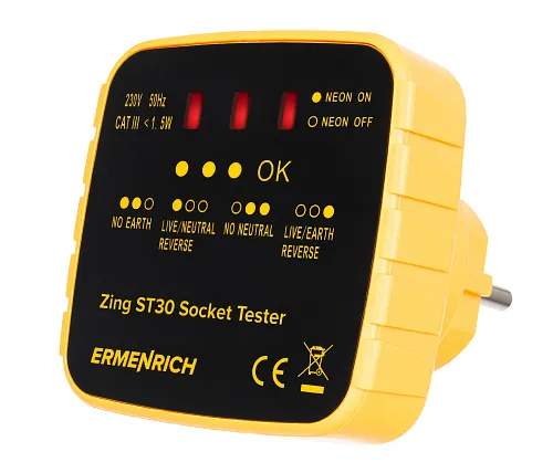 fotoğraf Ermenrich Zing ST30 Priz Test Cihazı