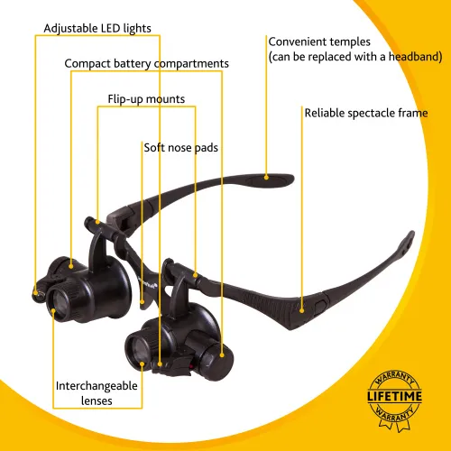 resim Levenhuk Zeno Vizor G4 Büyüteçli Gözlükler,  13