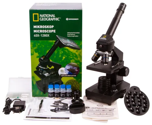 fotoğraf Bresser National Geographic 40x–1280x Microscope with Smartphone Holder,  2