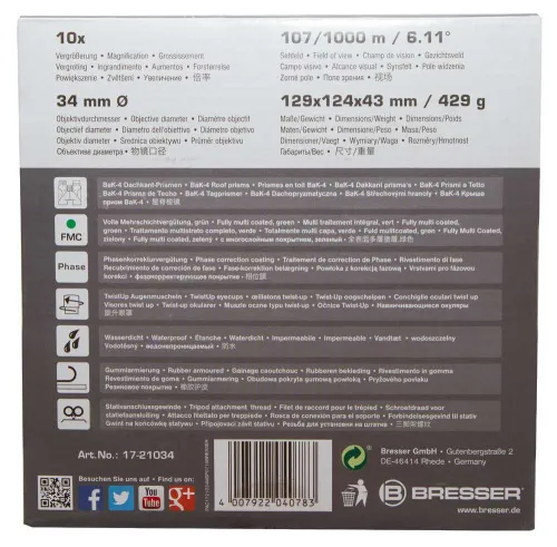 görüntü Bresser Pirsch 10x34 Binoculars,  13