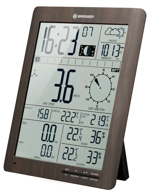 resim Bresser ClimaTemp XXL Weather Station, wooden look,  3