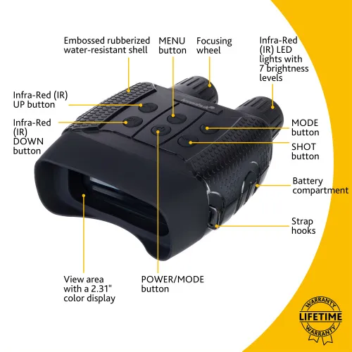 resim Levenhuk Halo 13X Dijital Gece Görüşlü Binoküler Dürbün,  13