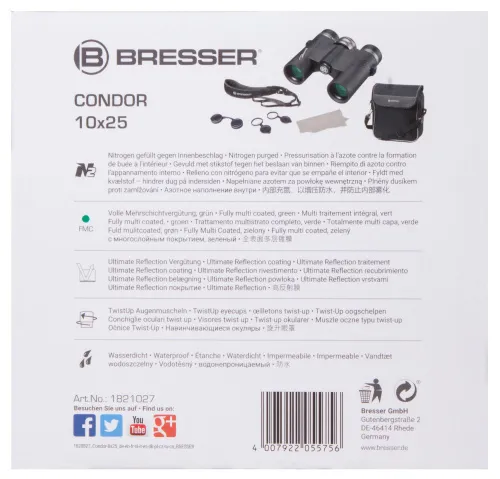 resim Bresser Condor UR 10x25 Binoculars,  14