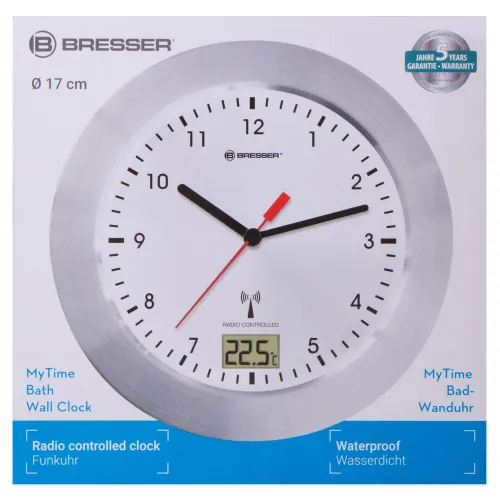 görüntü Bresser MyTime Bath Waterproof Wall Clock, white,  7