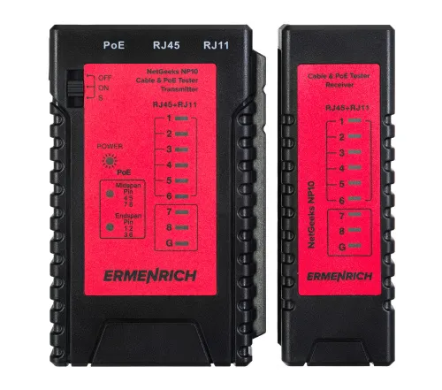 resim Ermenrich NetGeeks NP10 Kablo ve PoE Test Cihazı,  3