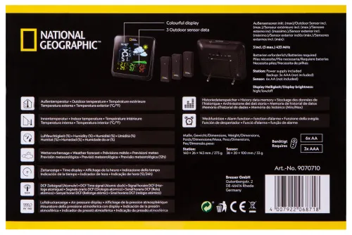 foto Bresser National Geographic VA Weather Station with Color Display and 3 Sensors,  16