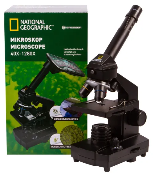 fotoğraf Bresser National Geographic 40x–1280x Microscope with Smartphone Holder,  17