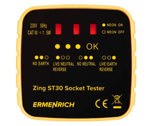 fotoğraf Ermenrich Zing ST30 Priz Test Cihazı,  2