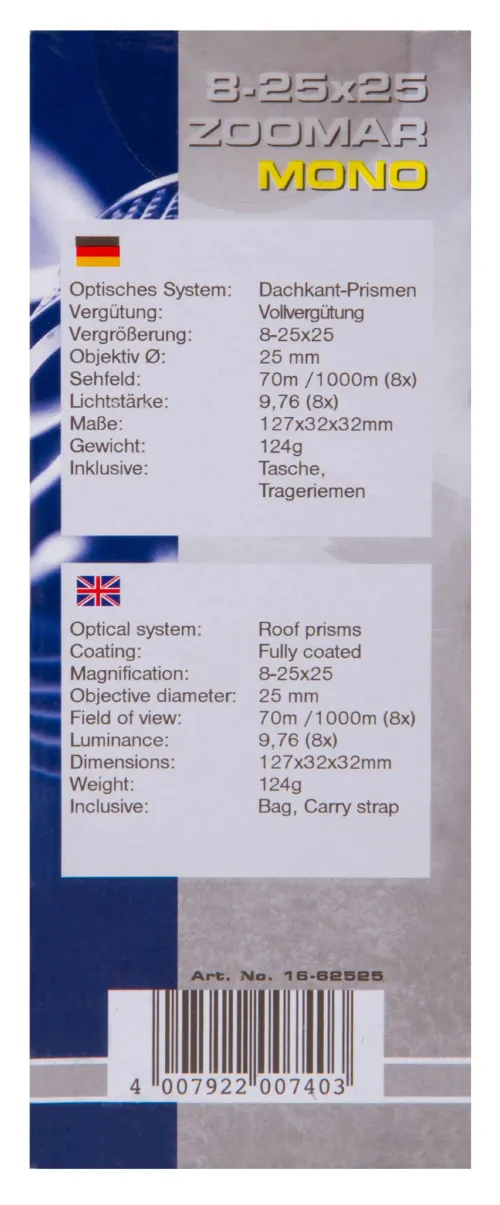 resim Bresser Zoomar 8–25x25 Monocular,  10