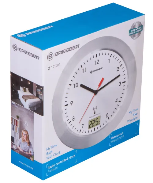 görüntü Bresser MyTime Bath Waterproof Wall Clock, white,  6