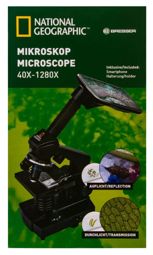 fotoğraf Bresser National Geographic 40x–1280x Microscope with Smartphone Holder,  19
