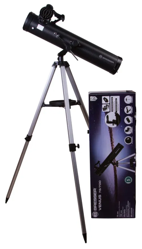 resim Bresser Venus 76/700 Telescope with smartphone adapter,  12